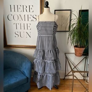 J.Crew Gingham Tiered Maxi Dress